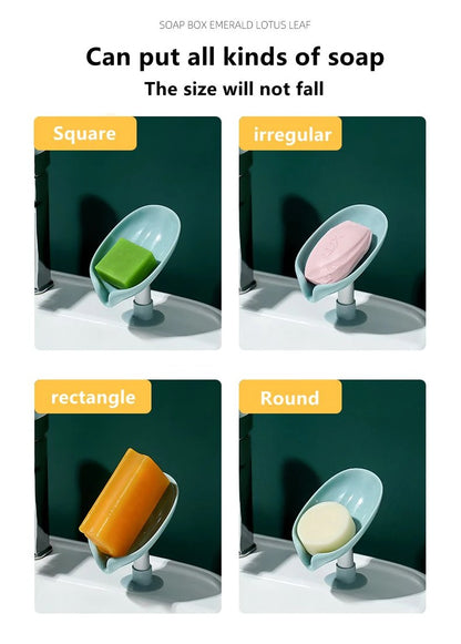 Newstyle Leaf Shape Soap Box Drain Soap Holder