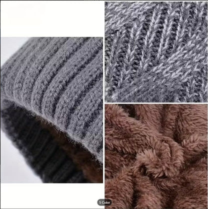 Winter Hat & Scarf Set for Women – High Elasticity, Thickened Warm Knit Beanie