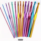 12 Pcs Colorful Plastic Handle Aluminum Crochet Hooks Set – Premium Knitting & DIY Craft Tools for Beginners & Experts