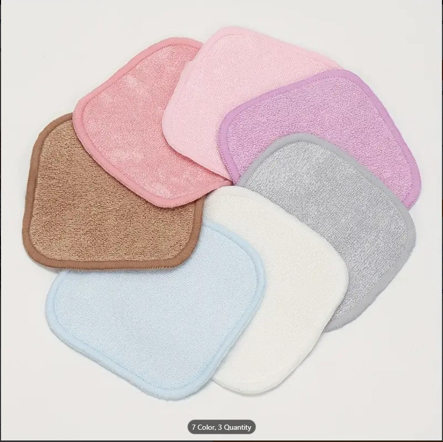 12 PCS Square Makeup Remover Towel Set | Reusable & Machine Washable Facial Cloths for All Skin Types