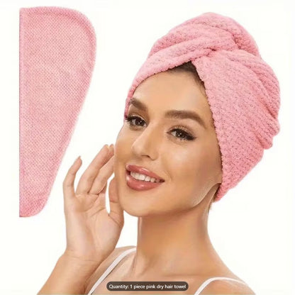 Quick-Dry Microfiber Hair Towel – Ultra Soft Turban Head Wrap for Women
