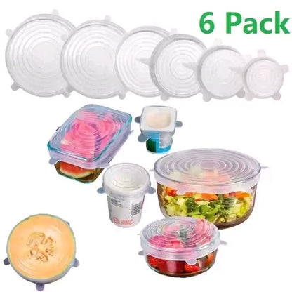 6 PCS Universal Food Silicone Stretch Lids