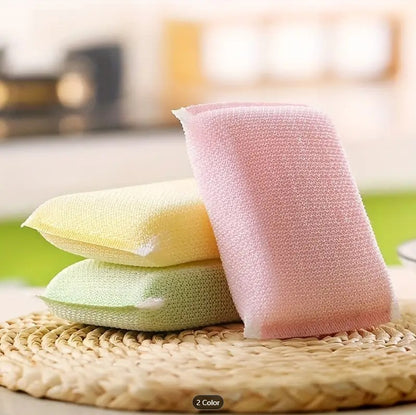 Colorful Non-Scratch Kitchen Sponges | Double-Sided & Reusable