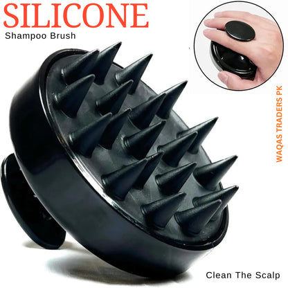 Silicone Scalp Massager Shampoo Brush | Hair Scrubber for Dandruff Removal & Deep Scalp Exfoliation (Random Color)