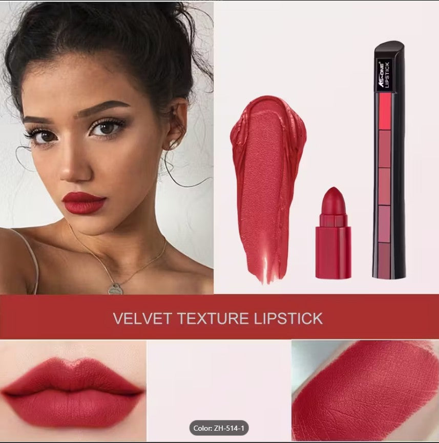 5-in-1 Multi-Function Makeup Set –1 stick contain multiple task ( Matte Lipsticks, Eyeshadow, & Blush Highlighter in One Compact Kit)