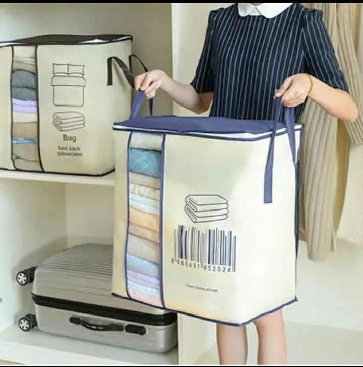 Storage Bag Large Jumbo Black with Rose Flower Design Bedroom Clothes Storage Bag