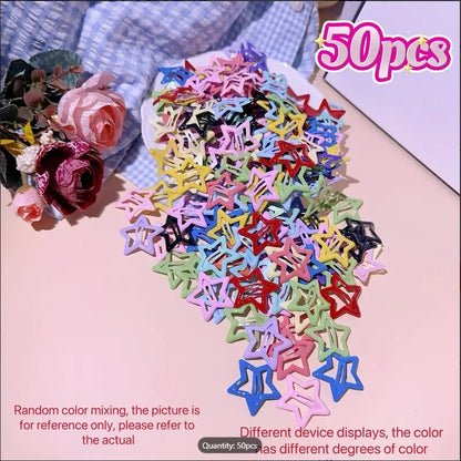 4 Pcs Colorful Star BB Hair Clips for Girls