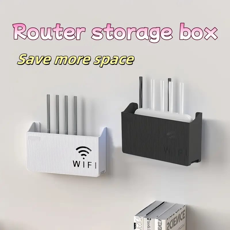 Wall Mounted WiFi Router Holder Box &ndash; Hidden Cable Organizer &amp; Decorative Shelf for Home &amp; Office Short Description: