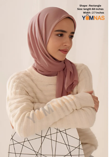 Dusty Mauve Luxury Chiffon Hijab for Women & Girls