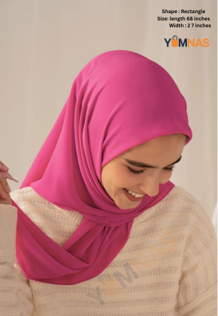 Hot Pink Luxury Chiffon Hijab for Women & Girls