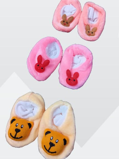 Pack of 5 - Baby 2 in 1 Socks Shoes / kids Toddlers Booties 0 - 12 month - Multicolour