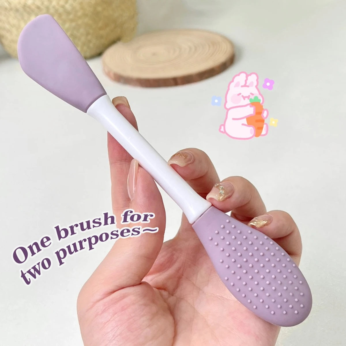 Silicone Double Head Mask Brush, Silicone Face Wash Brush