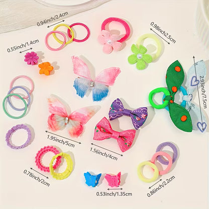 55pcs Multicolor Butterfly Hair Clips for -