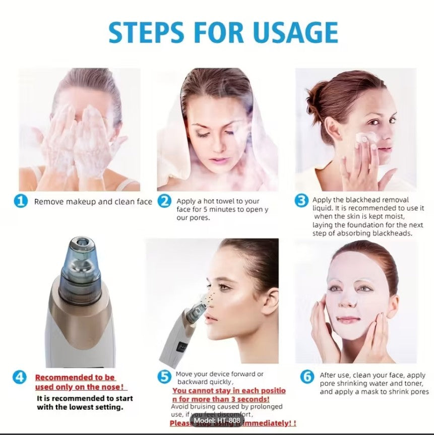Derma Suction Facial SPA Blackhead Remover Machine – 4 in 1 Pore Cleaner & Acne Removal Suction Tool No Ratings