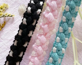 10 gaz Premium Quality Designer Braided and Rhinestone Trim Ribbon for Dress Designing, Neckline, Handbags, and Tailoring