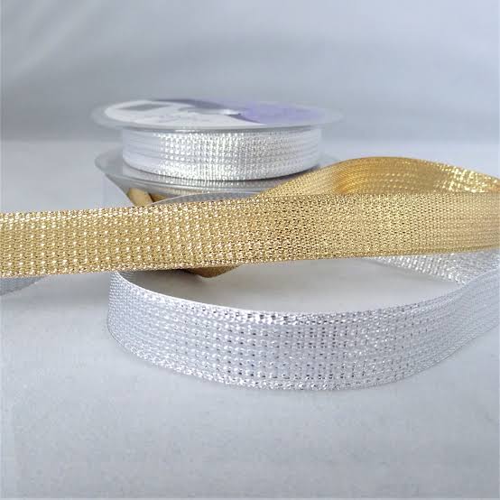 10 gaz Metallic Gold & Silver Lace Trim Ribbon | Fancy Gota Patti & Zari Border for Dresses, Suits, Saree, Dupatta & Craft Sewing