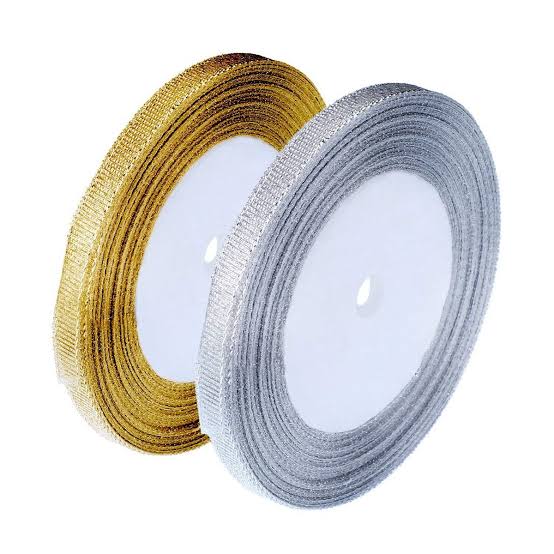 10 gaz Metallic Gold & Silver Lace Trim Ribbon | Fancy Gota Patti & Zari Border for Dresses, Suits, Saree, Dupatta & Craft Sewing