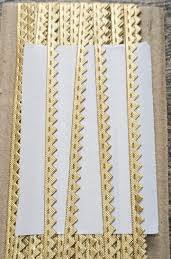 10 gaz Premium Quality Golden Zig-Zag Triangle Lace Trim for Suit Borders, Dress Designing, Neckline, and Tailoring