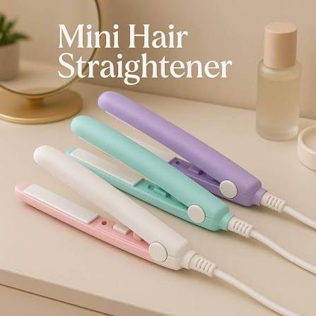 Mini Hair Straightener – Portable Ceramic Hair Straightening Iron | Fast Heating Travel Hair Styler for Women & Girls