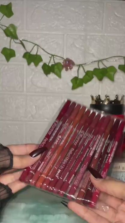 Matte Color Lipstick Pencil Set (12 Vibrant Shades)