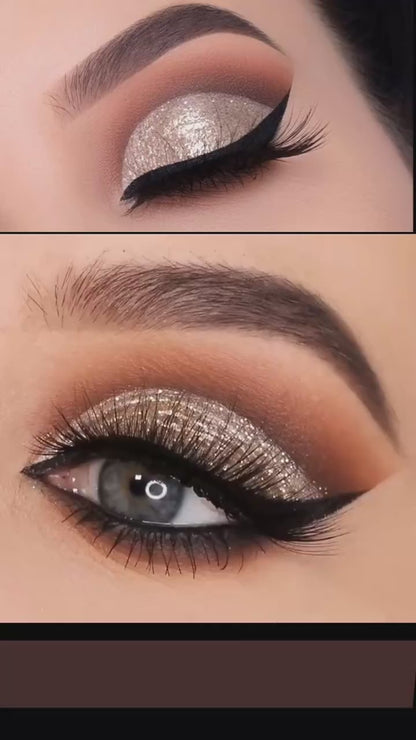 Glitter Eyeshadow Palette | 24 Vibrant Metallic Shades | Waterproof & Long-Lasting Shimmer Powder for Eye Makeup, Nail Art & Shiny Lip Gloss